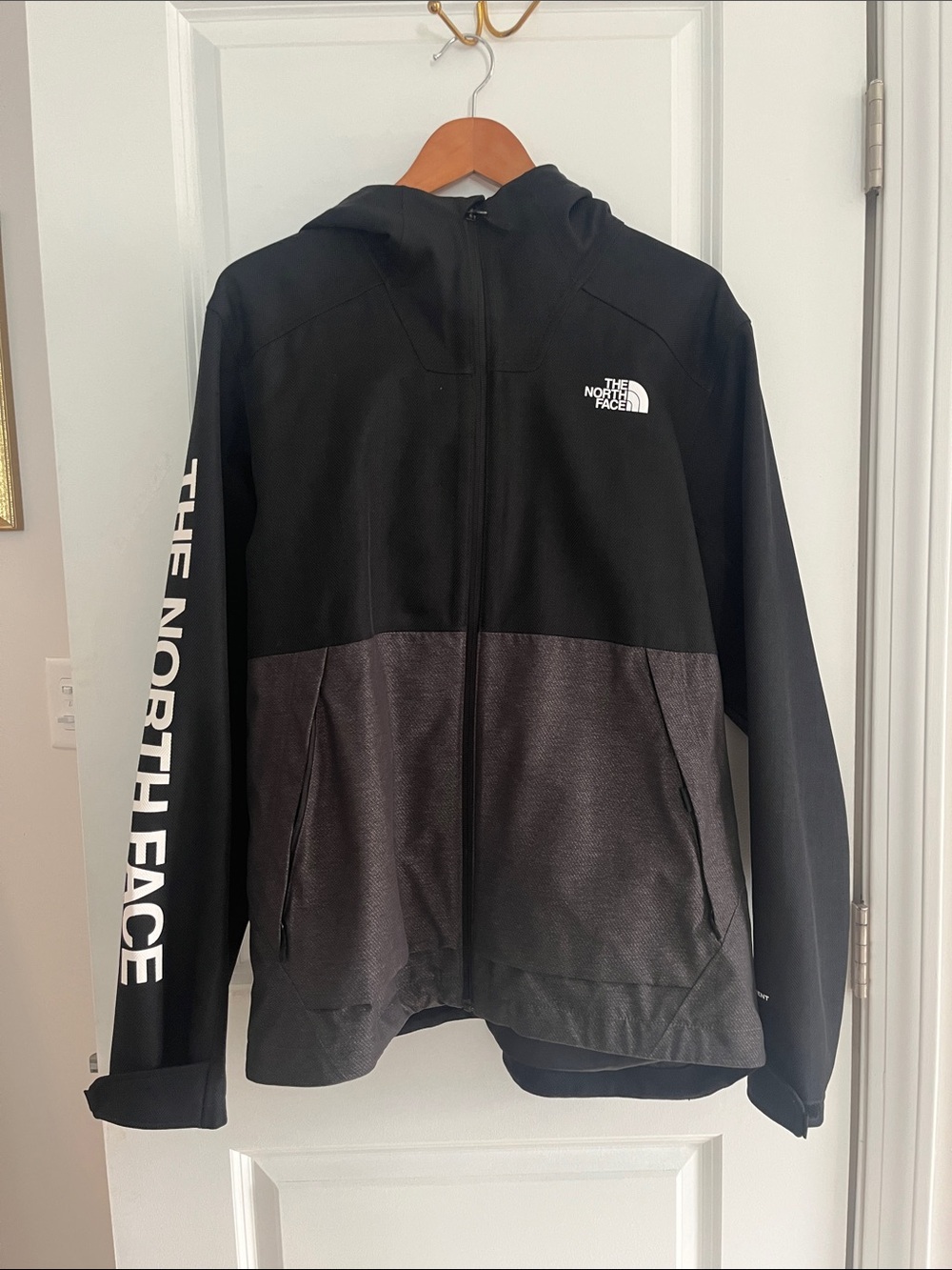 The North Face Two-Tone Black & Charcoal Hooded Zip Jacket